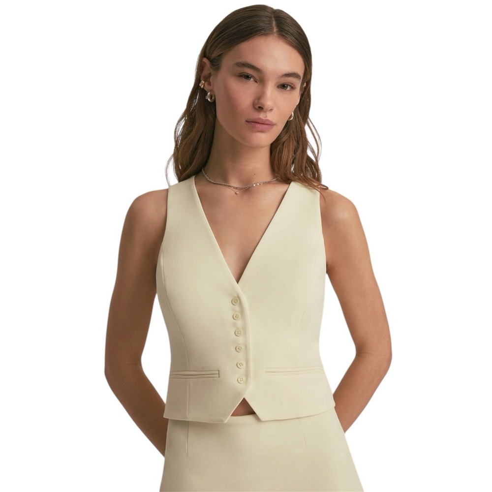 Favorite Daughter The Favorite Vest Moonbeam Ivory Button Front Vest Sz M